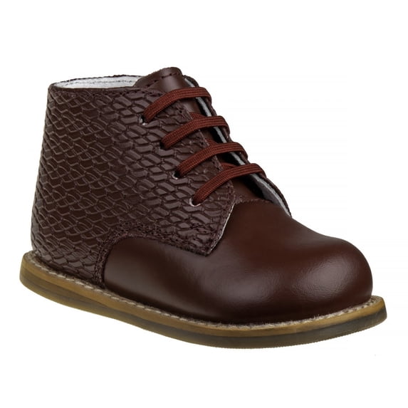 Josmo Logan Woven Baby Walking Shoes Medium Width Unisex Walking Shoes, Leather Non, Slip High Top, Burgundy, 6.5
