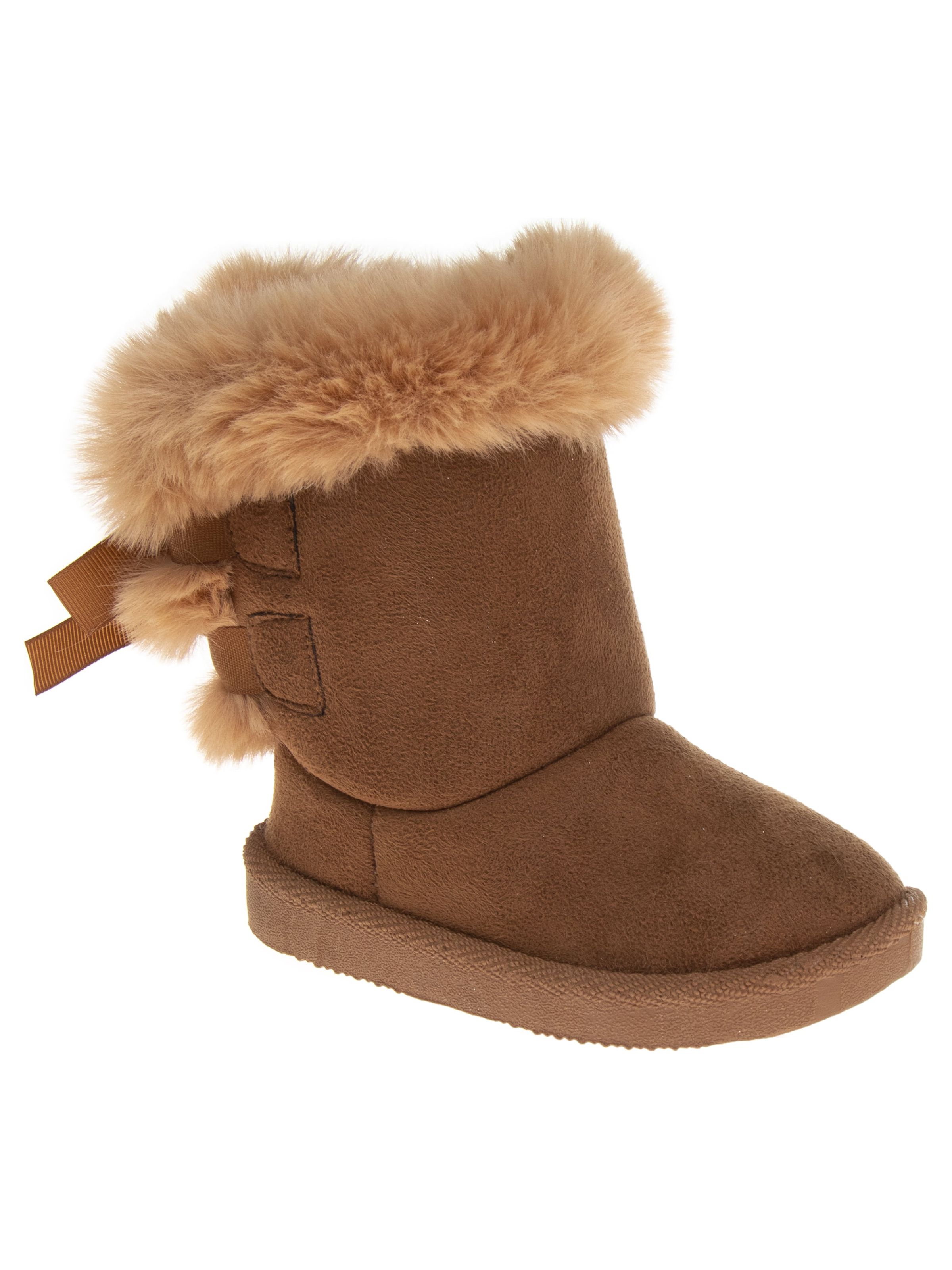 Josmo Toddler & Big Girls Faux Shearling Bow Boots - image 1 of 5