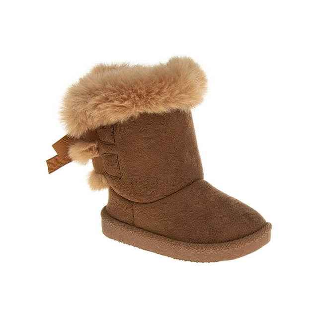 Josmo Toddler & Big Girls Faux Shearling Bow Boots