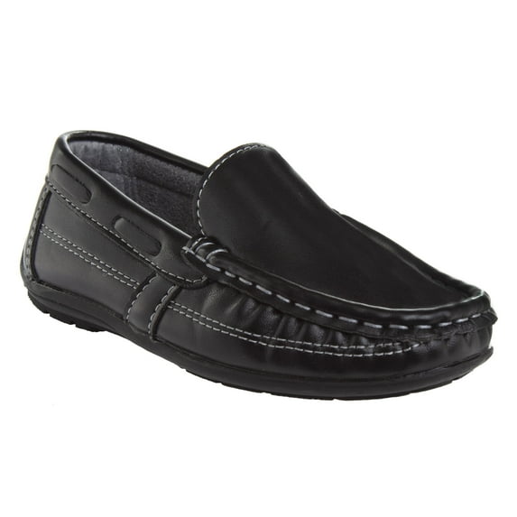 Josmo Boys' Slip-On Casual Boat Style Shoes. (Little Kids/Toddler) - Black, Size: 7