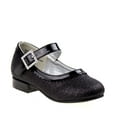 thumbnail image 1 of Josmo Girl's Dress Glitter Mary Jane Wedding Party Heels Flower Shoes with Hook and Loop Buckle, 1 of 7