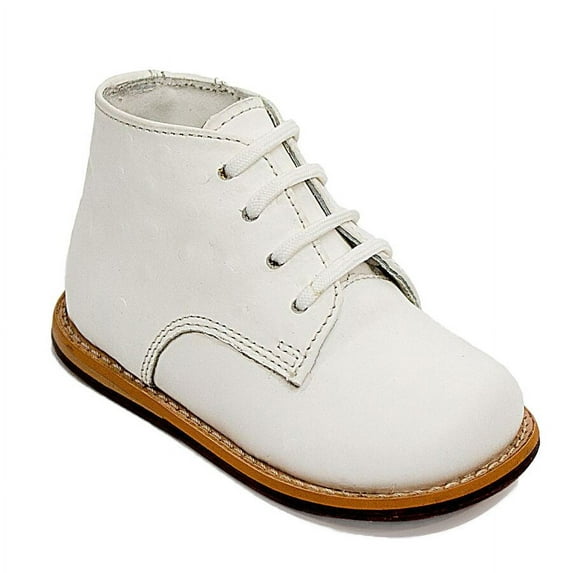 Josmo Unisex Baby Walking Shoes, First Walker Shoes, Genuine Leather Classic Smooth Ostritch Infant Shoes, Matte White, Size: 8