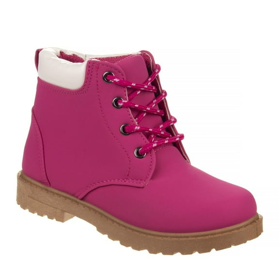 Josmo Unisex Outdoor Kids Lace Up Comfort Casual Boots: Perfect for Outdoor Adventures, Fuchsia, 11