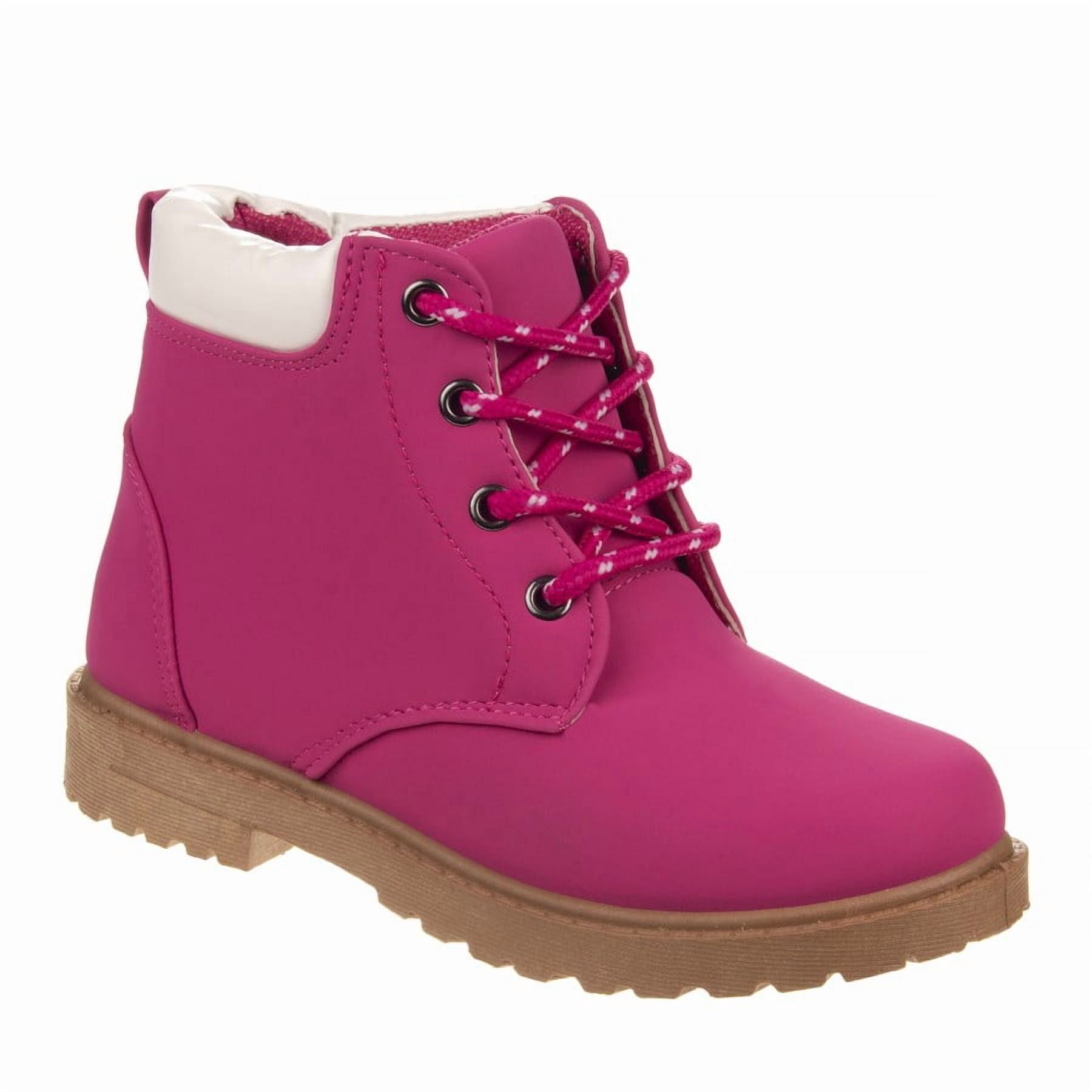 Josmo Unisex Outdoor Kids Lace Up Comfort Casual Boots: Perfect for Outdoor Adventures, Fuchsia, 13