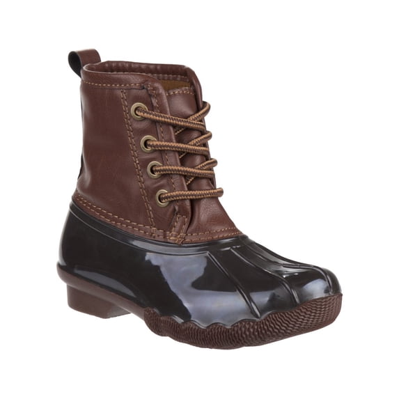 Josmo Unisex Toddler Winter Two, Tone Waterproof Lace Up Duck Boot, Brown, 7