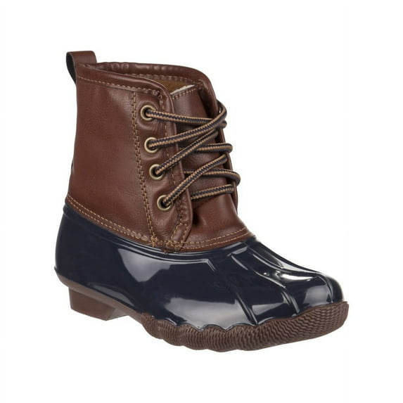 Josmo Unisex Youth Winter Two-Tone Waterproof Lace-Up Duck Boot - Navy, 11