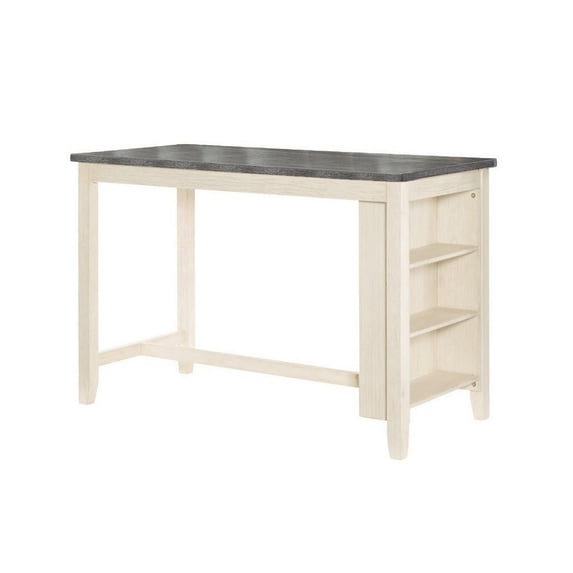 Joss 60 Inch Cottage Counter Height Table 2 Tone Wood Gray Top Cream Base