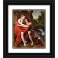thumbnail image 1 of Josse De Pape 15x17 Black Ornate Wood Framed Double Matted Museum Art Print Titled - Venus and Adonis (1629), 1 of 5
