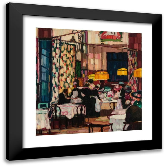 Josse Goossens 15x15 Black Modern Framed Museum Art Print Titled - In the Tea Room (1911)
