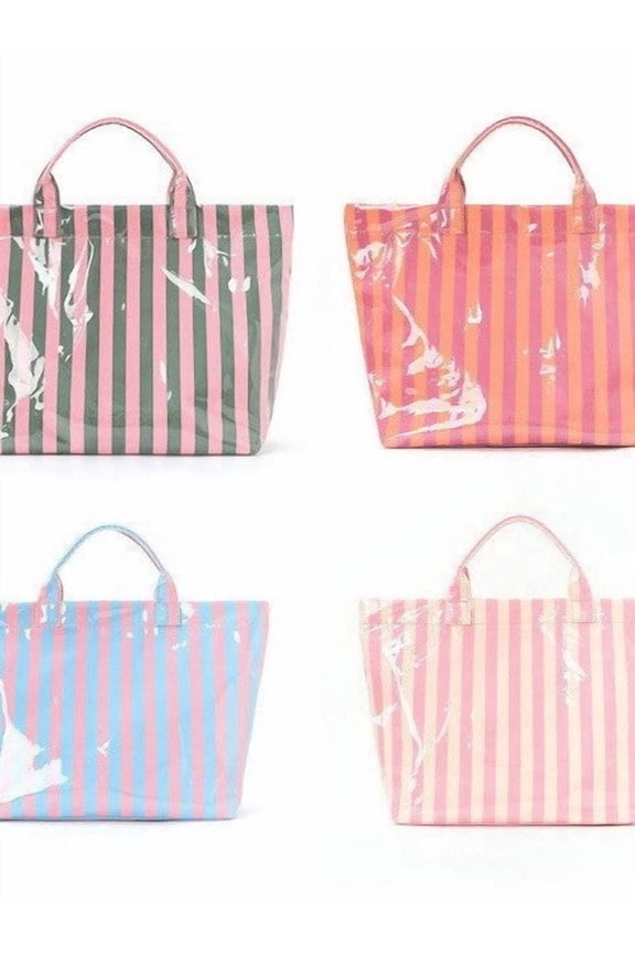 Josslyn Large Striped Tote Bags,Waterproof Tote Bag for Beach Pool Large Top Handle Travel Hobo Handbag