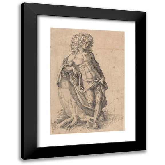 Jost Amman 11x14 Black Modern Framed Museum Art Print Titled - Apollo (C. 1580)
