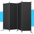 thumbnail image 1 of Jostyle 4 Panel Room Divider, Black Privacy Screen Wall Divider with Opaque Waterproof Polyester Fabric & Reinforced Q195 Steel Frame, Foldable Portable Partition for Office Home Bedroom, 1 of 9