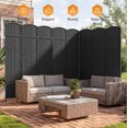 thumbnail image 1 of Jostyle 8 Panel All-Weather Room Divider Privacy Screen, Durable Folding Partition with Sturdy Pine Frame & Premium UV-Resistant Polypropylene Black, Waterproof Windproof Indoor Outdoor Use, 1 of 8