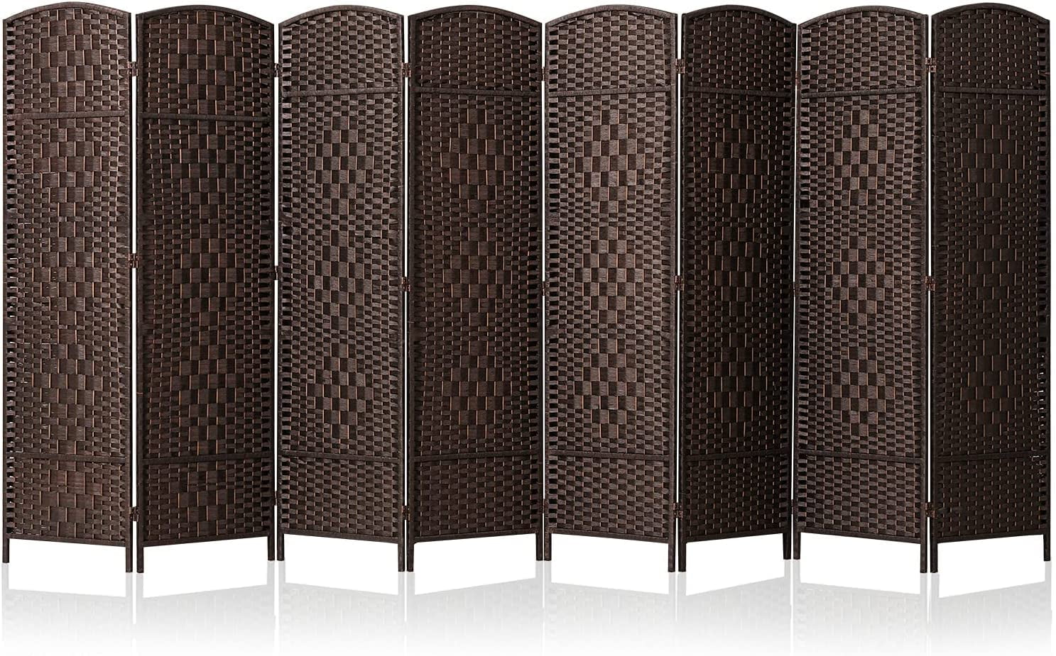 Jostyle Folding Indoor Free-Standing Extra Wide Room Divider, 8 Panel ...