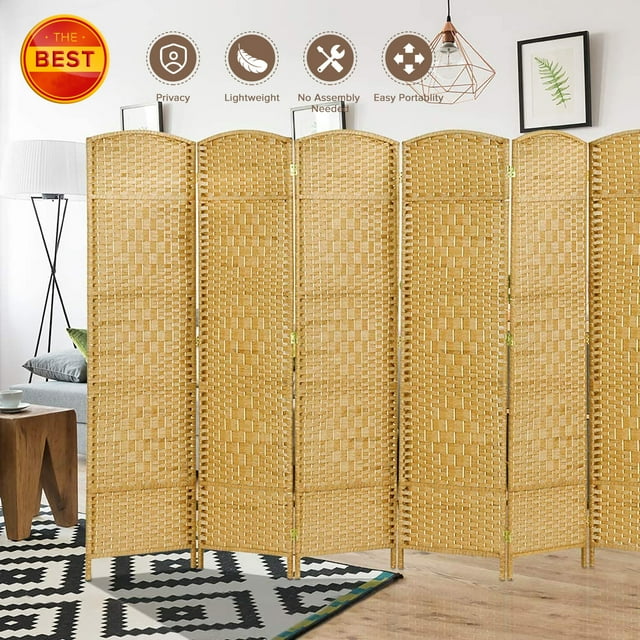 Jostyle Room Divider 6ft. Tall Extra Wide Privacy Screen, Folding Privacy Screens
