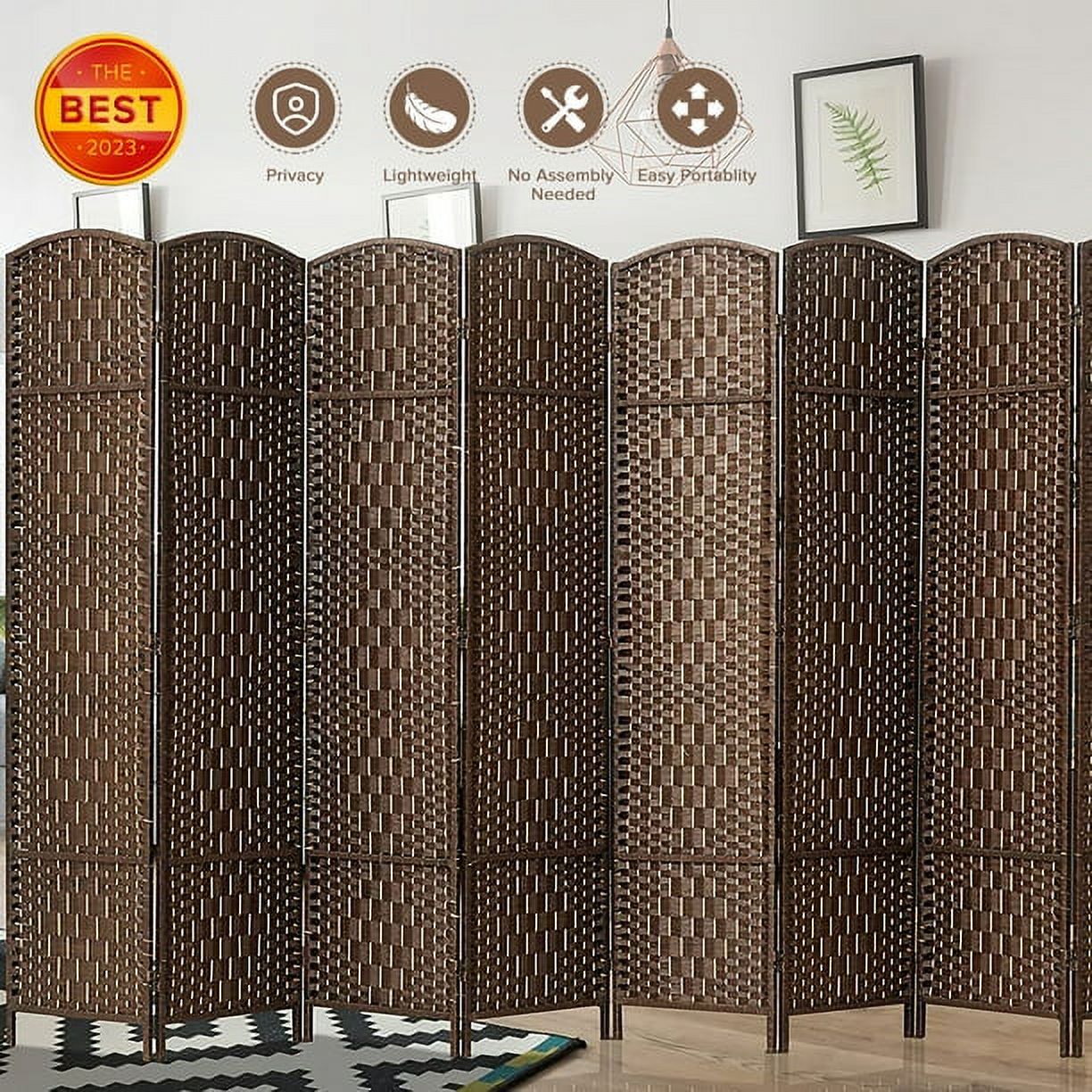 Jostyle Room Divider 6ft. Tall Extra Wide Privacy Screen, Folding