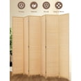 thumbnail image 1 of Jostyle Room Divider Privacy Screen with Natural Bamboo, 6 Panel Folding Privacy Screens, Freestanding Wall Divider-Beige, 1 of 12