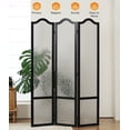 thumbnail image 1 of Jostyle 3 Panel Acrylic Room Divider Privacy Screen Translucent Folding Partition with Paulownia Wood Frame Black, Shatterproof & Space-Saving for Living Room, Bedroom, Office, 1 of 10