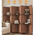 thumbnail image 1 of Jostyle 6 Panel Room Divider Privacy Screen with Storage Shelves - Foldable Partition with Sturdy Pine Wood Frame & Breathable Bamboo-Hemp Fabric for Living Room, Bedroom, Office Espresso Brown, 1 of 10