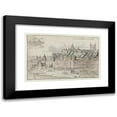 thumbnail image 1 of Josua de Grave 24x17 Black Modern Framed Museum Art Print Titled - View of the Walls of Maastricht with the Onze-Lieve-Vrouwekerk in the Background (1670), 1 of 5