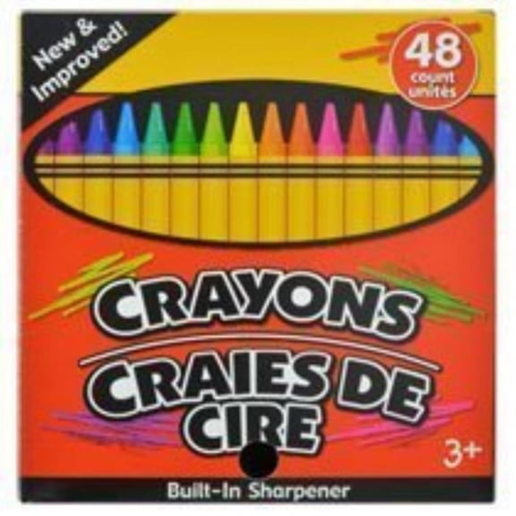 Jot Crayons With Built-In Sharpener Non-Toxic, 48 Count