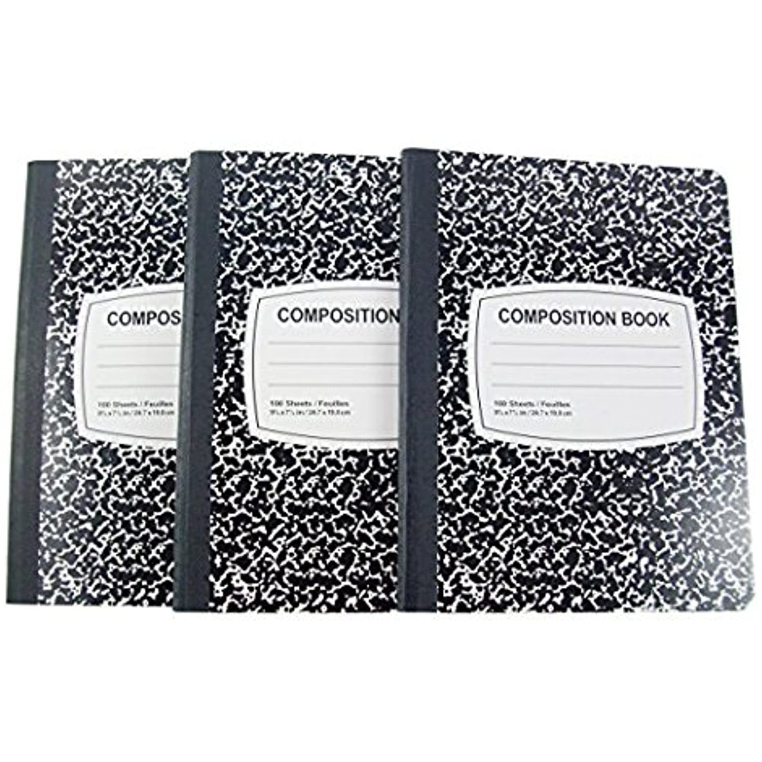 Jot Marble Composition Notebooks, 9.75in x 7.5in, Assorted Colors, 100 Sheets, 3 Pack