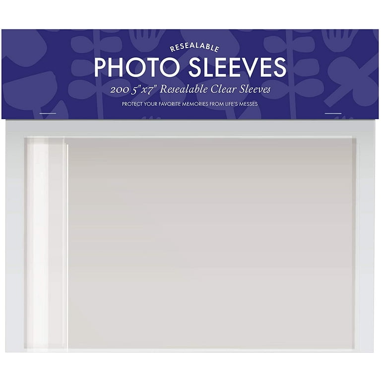  Jot & Mark 5x7 Photo Sleeves (200 Count)  Crystal Clear  Archival Plastic Sleeves with Self Adhesive Resealable Flap : Office  Products