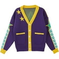 thumbnail image 1 of Unisex Jotaro Inspired Cardigan Sweater Jacket Casual Knit Outerwear for Women and Men, 1 of 7