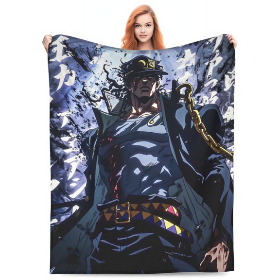 Jotaro Kujo Fleece Blanket Throw Soft Cozy Plush Blanket For Couch Sofa Bed