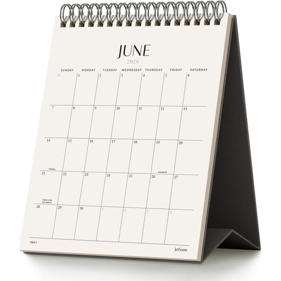 Jotsome Desk Calendar 2026, Small Standing Flip Desktop Calendar From January 2026 to June 2027 for Home and Office, Easy Organizing (Yellow, Small)