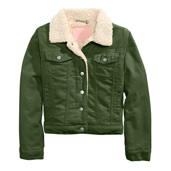 Jou Jou Big Kid Girls Sherpa Fleece And Corduroy Jacket;Medium