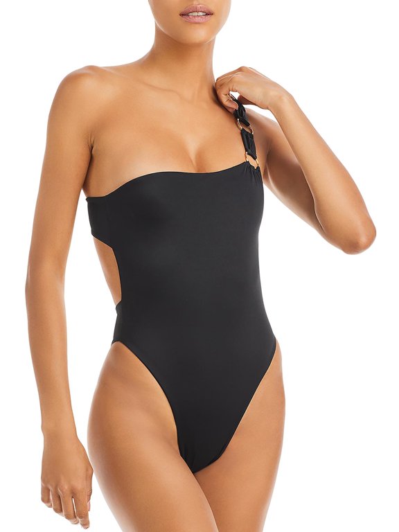 Womens Sheida One-Shoulder Pool One-Piece Swimsuit