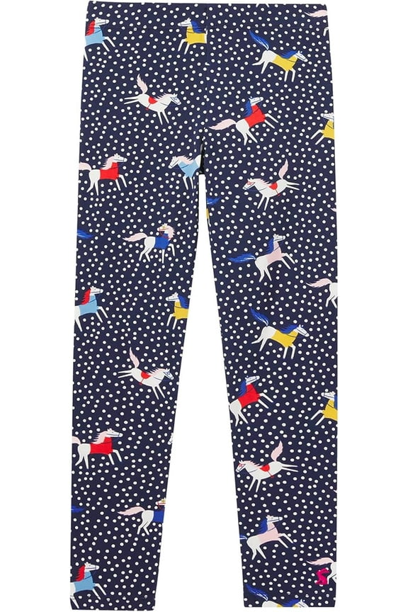 Girl's Deedee Printed Leggings Spot Horses (4 Toddler, Navy)