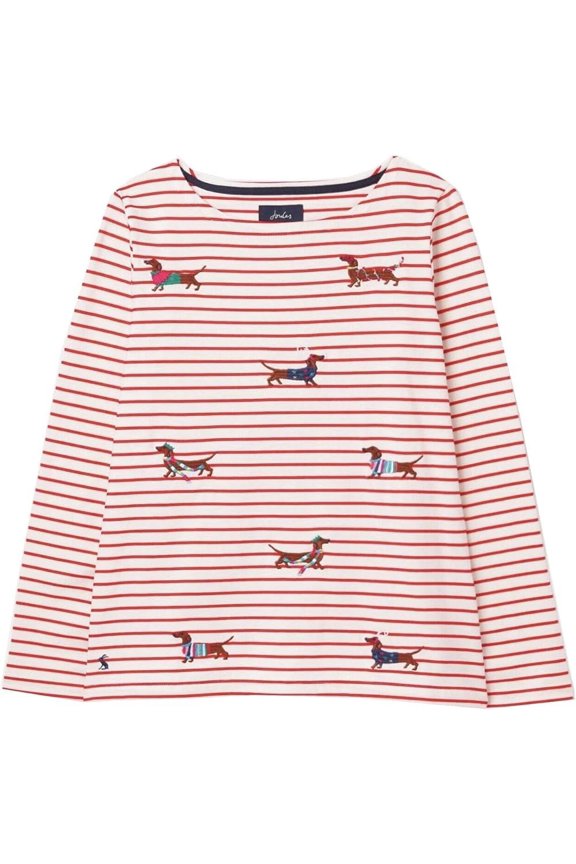 Girl's Harbour Luxe Family Dog Reindeer Christmas Shirt, Red, 6 Years, Small