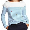 thumbnail image 1 of Joules Women's Harbour Emb Long Sleeve T-Shirt - Bees Stripe Embroidery US2 / UK6, 1 of 6
