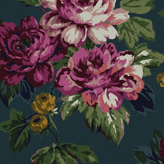 Joules Invite Floral Peacock Wallpaper