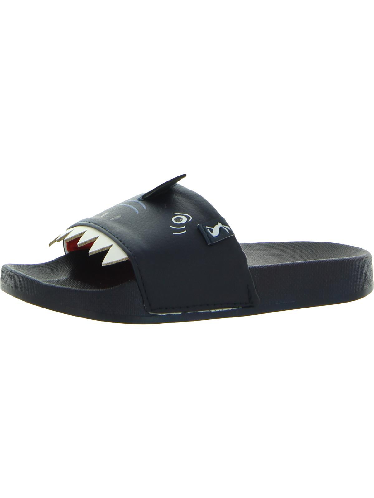 Joules JNR Poolslides Faux Leather Slip On Slide Sandals