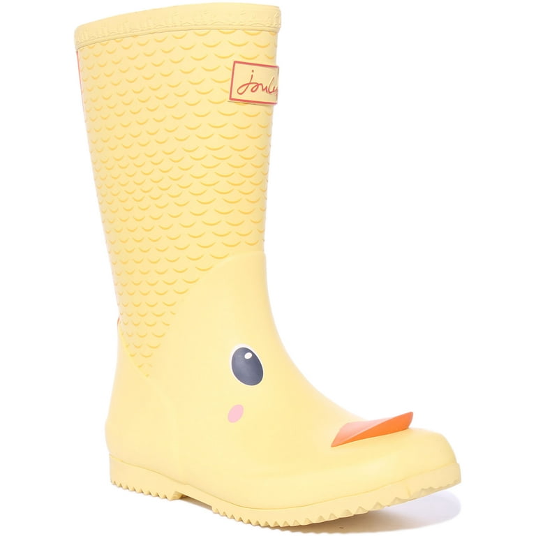 Joules JNR Roll Up Junior s Duck Print Wellington Boots In Yellow Size 12 Walmart
