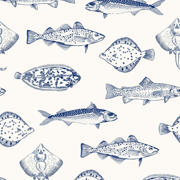Joules Name The Plaice Coast Blue Wallpaper