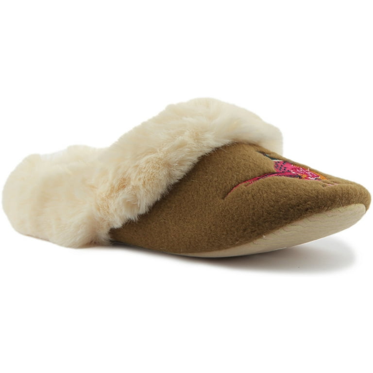 Joules Slippet Luxe Women s Pheasant Print Felt Indoor Slipper In Khaki Size 9 10 Walmart