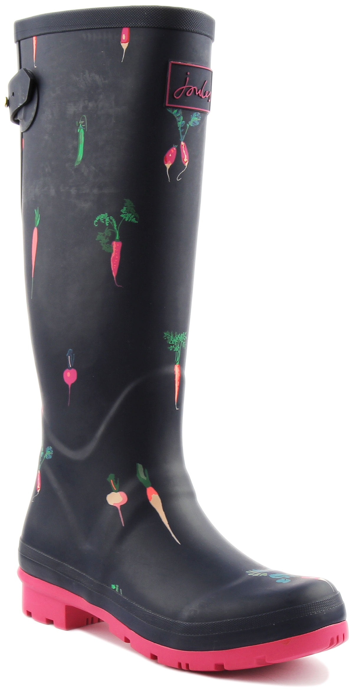 Joules Welly Print Women's Vegetable Print Tall Rain Boot In Navy
