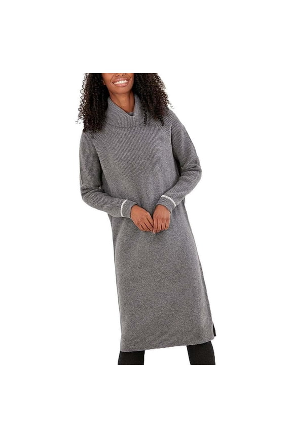 Women's Hallie Turtleneck Sweater Dress, Charcoal Marl, 12/Large