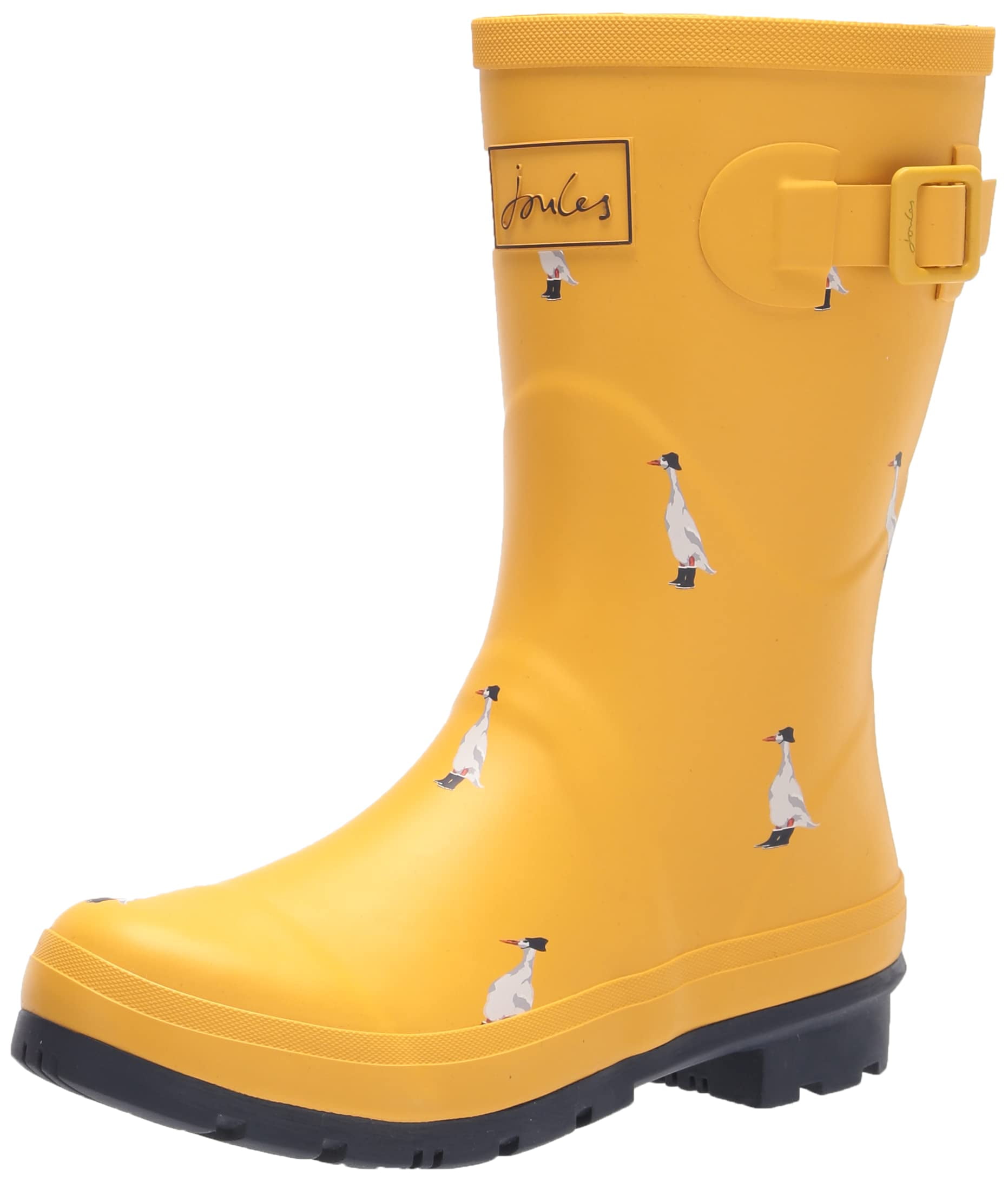Joules Women's Molly Welly Gold Duck Size 7 Mid Height Rain Boot (Gold