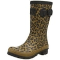 thumbnail image 1 of Joules Women's Molly Welly Tan Leopard Size 6 Mid Height Rain Boot (Multicoloured, 6), 1 of 7