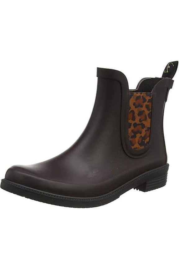 Women's Rain Boot, Dark Brown Leopard 6
