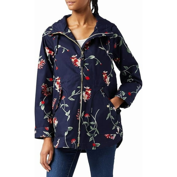 Joules Women's Rain Jacket, Honeysuckle Navy, 2