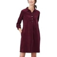 thumbnail image 1 of Joules Women's Stella Pop Over Corduroy Dress (Plum, 6), 1 of 6