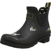 Joules Women's Wellibob Short Height Printed Rain Boot Size US 10 M Black Dog