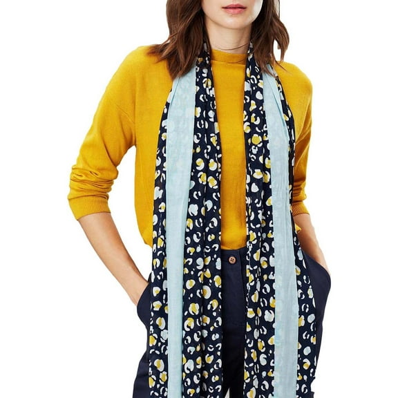 Joules Womens Conway Leopard Print Long Line Rectangle Scarf