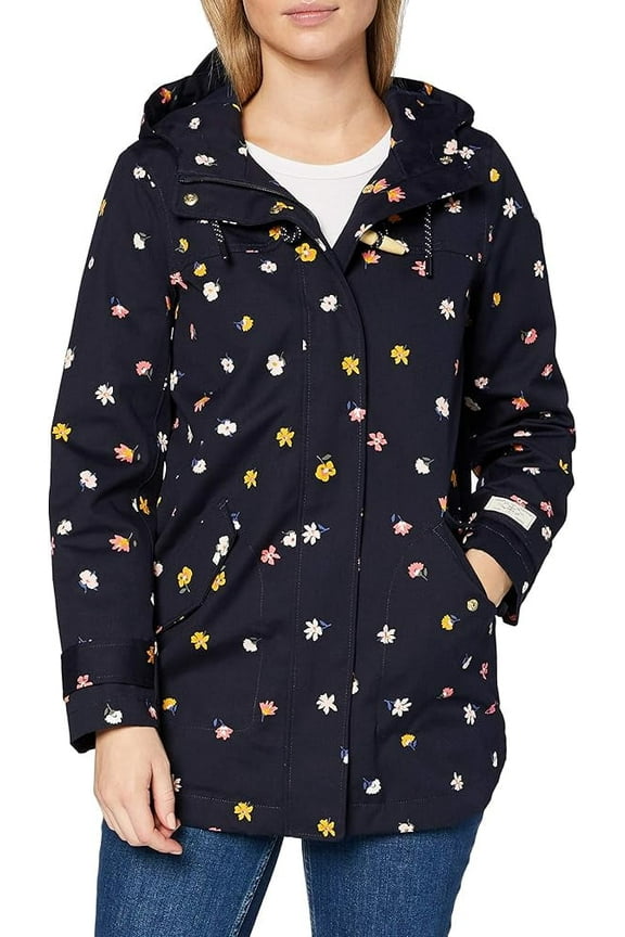 Womens Rain Jacket Navy Ditsy 8